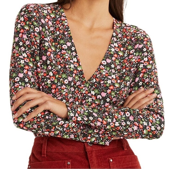 Boden Blouse Popover Shirt Top Floral Printed V Neck 8 NEW. 1134 - Picture 1 of 5
